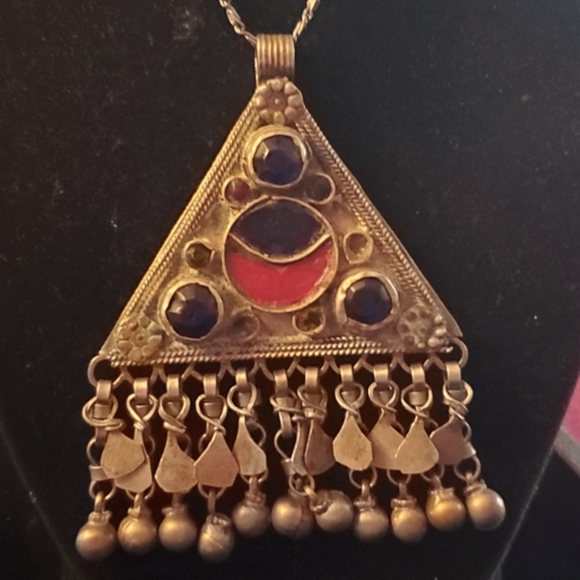 Huge Boho pewter  pendant with chain - Picture 2 of 4